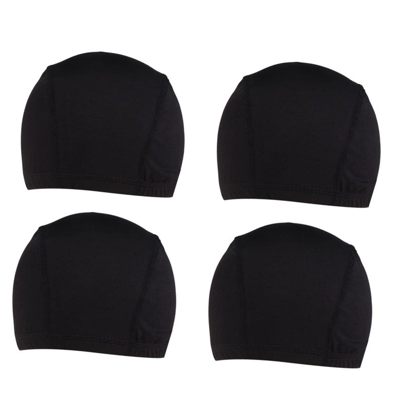 4pcs Stretch Dome Wig Caps Breathable Liner Wide Elastic Band Comfortable Wig Making Scalp Protection - Image 1